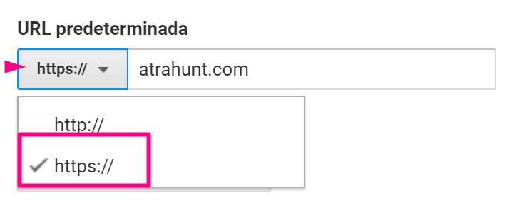 Seleccionar-URL-predeterminada